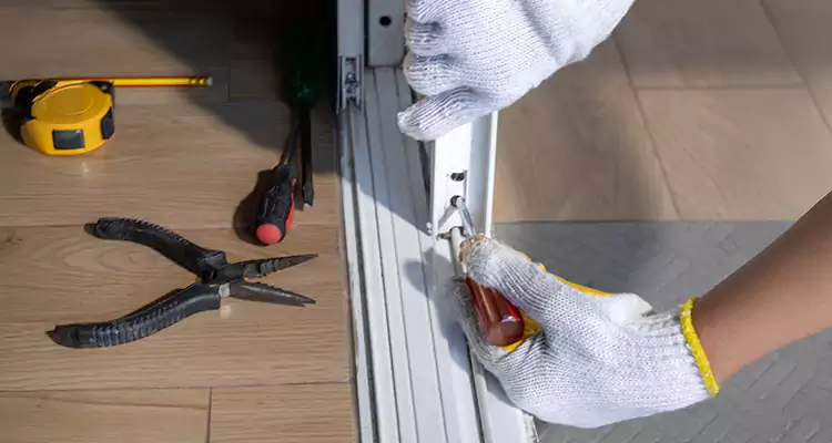 Backyard Sliding Door Track Repair in Hallandale Beach, FL